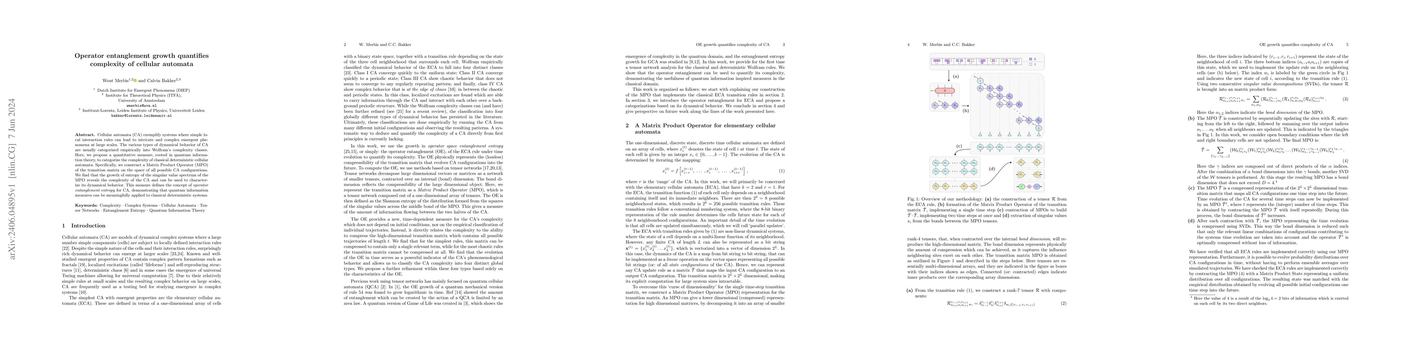Thumbnail for Operator entanglement growth quantifies complexity of cellular automata