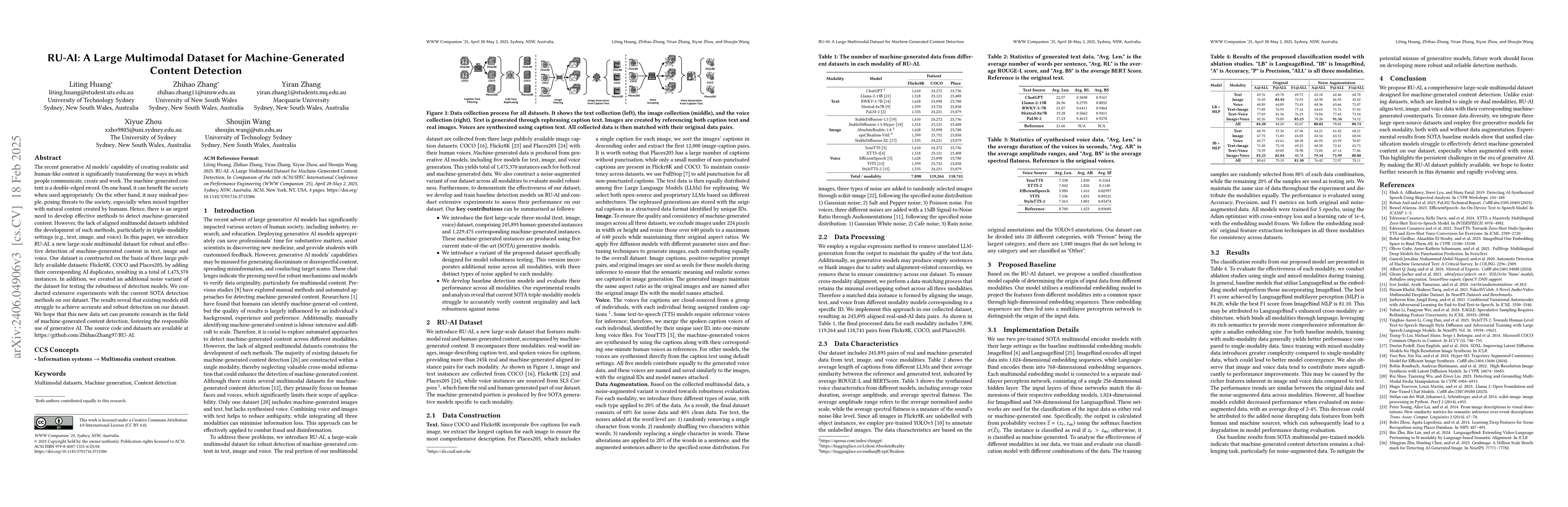 Thumbnail for RU-AI: A Large Multimodal Dataset for Machine Generated Content
  Detection