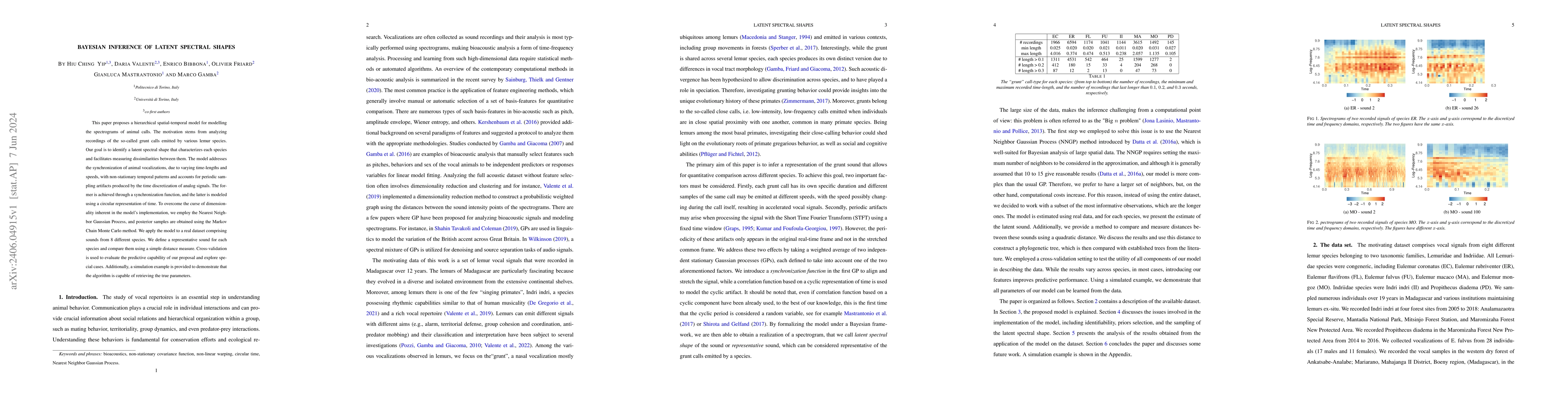 Thumbnail for Bayesian inference of Latent Spectral Shapes