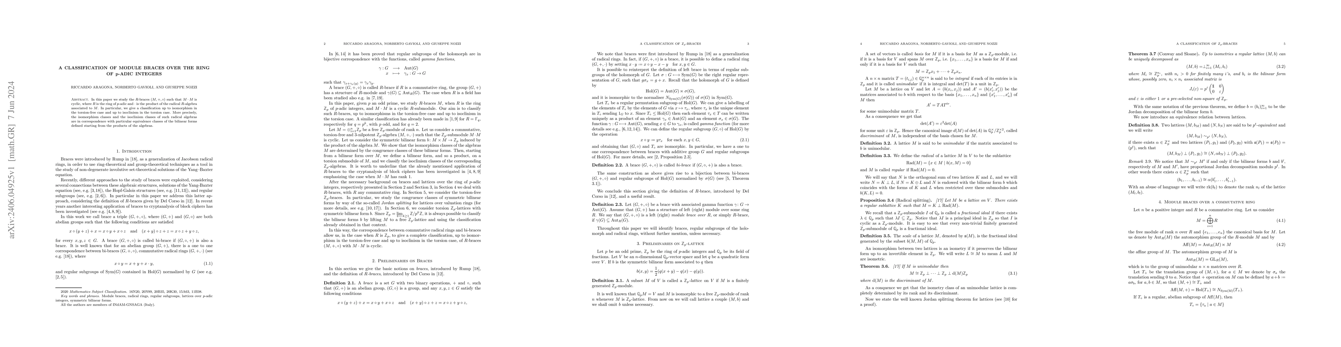 Thumbnail for A classification of module braces over the ring of $\mathbf{p}$-adic
  integers