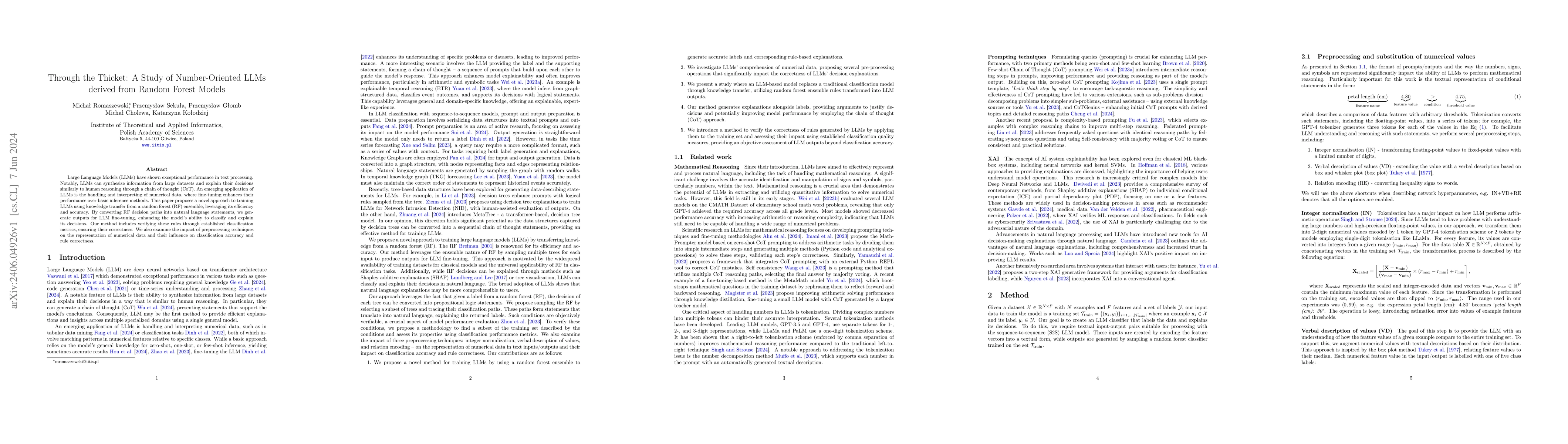 Thumbnail for Through the Thicket: A Study of Number-Oriented LLMs derived from Random
  Forest Models