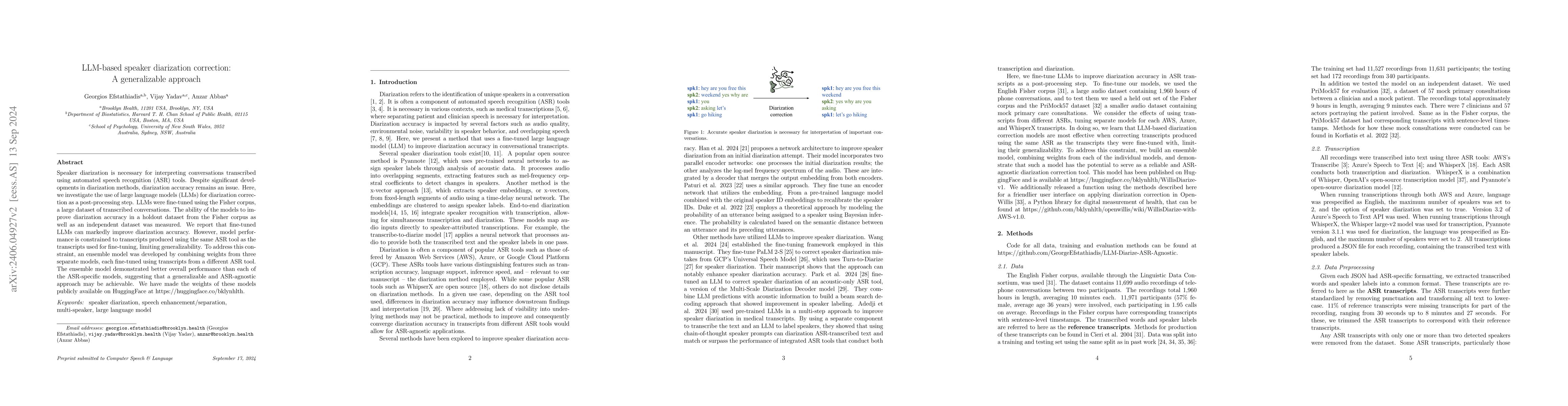 Thumbnail for LLM-based speaker diarization correction: A generalizable approach