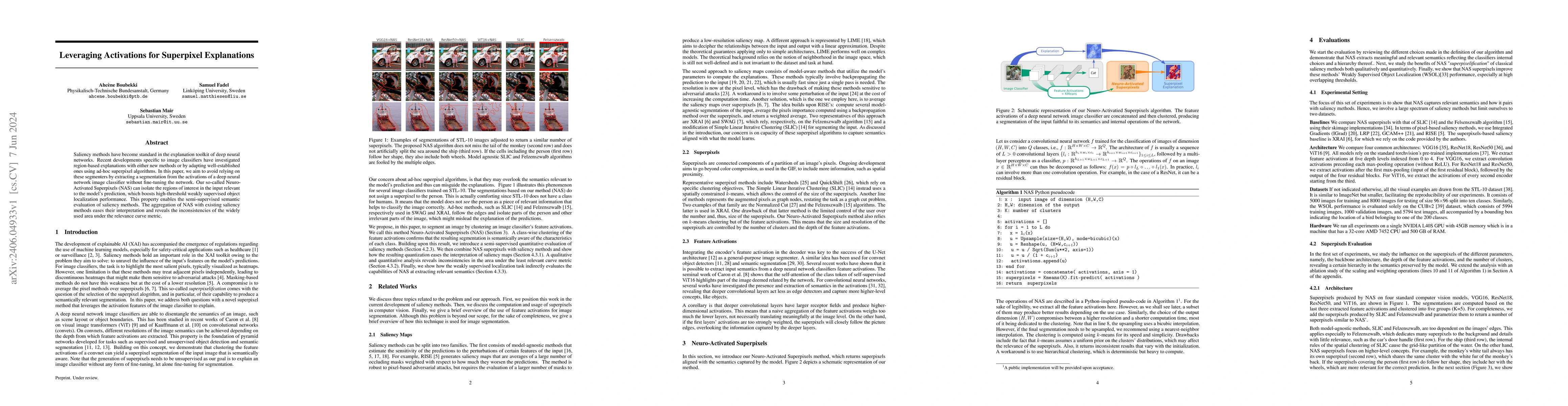 Thumbnail for Leveraging Activations for Superpixel Explanations