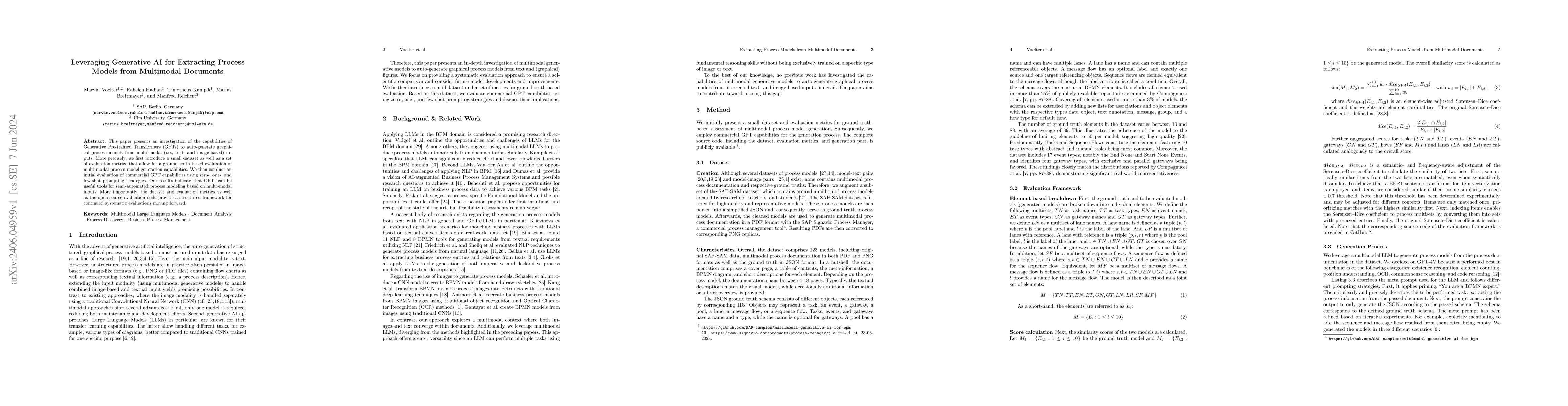 Thumbnail for Leveraging Generative AI for Extracting Process Models from Multimodal
  Documents