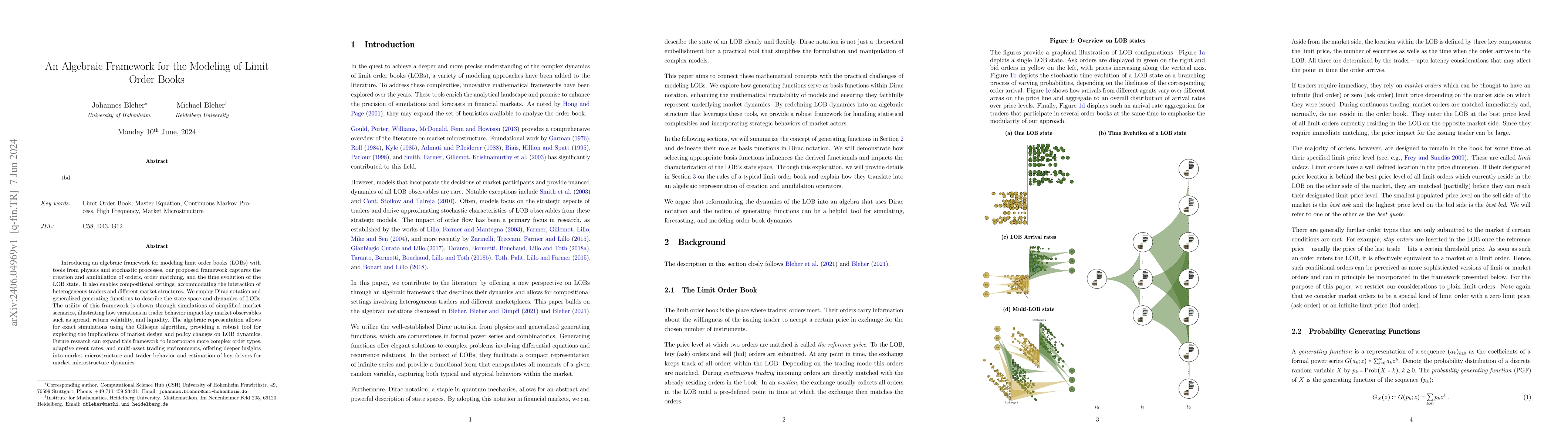 Thumbnail for An Algebraic Framework for the Modeling of Limit Order Books