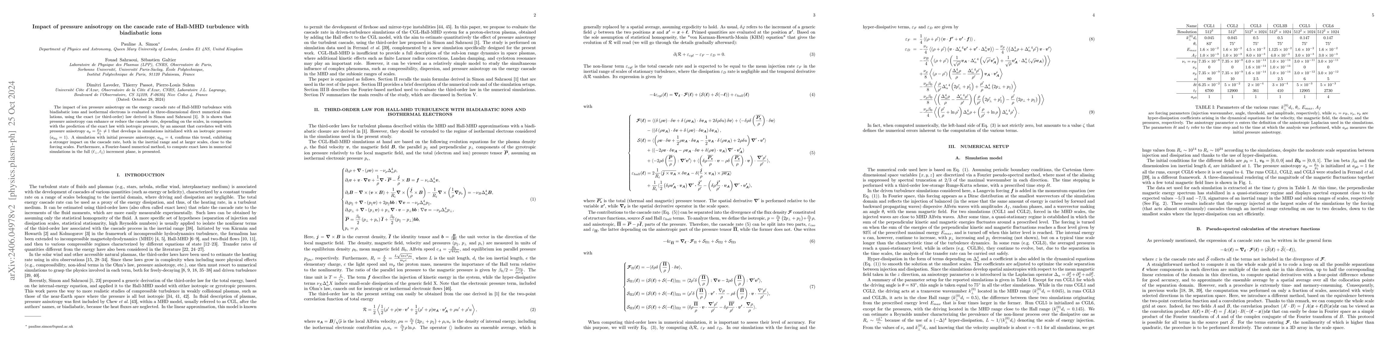 Thumbnail for Impact of pressure anisotropy on the cascade rate of Hall-MHD turbulence
  with bi-adiabatic ions