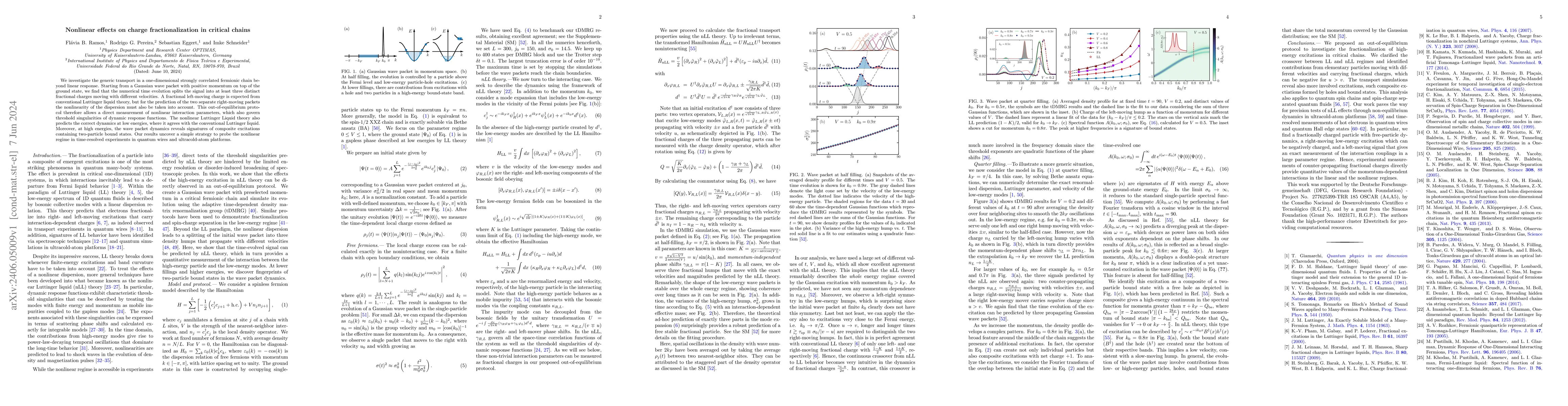 Thumbnail for Nonlinear effects on charge fractionalization in critical chains