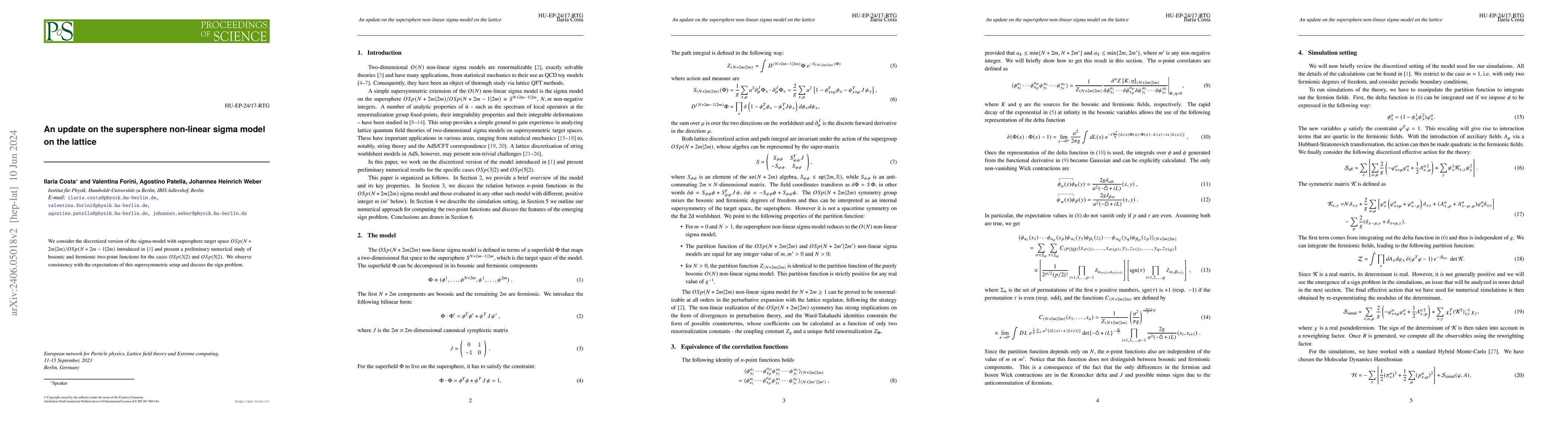 Thumbnail for An update on supersphere non linear sigma model on the lattice