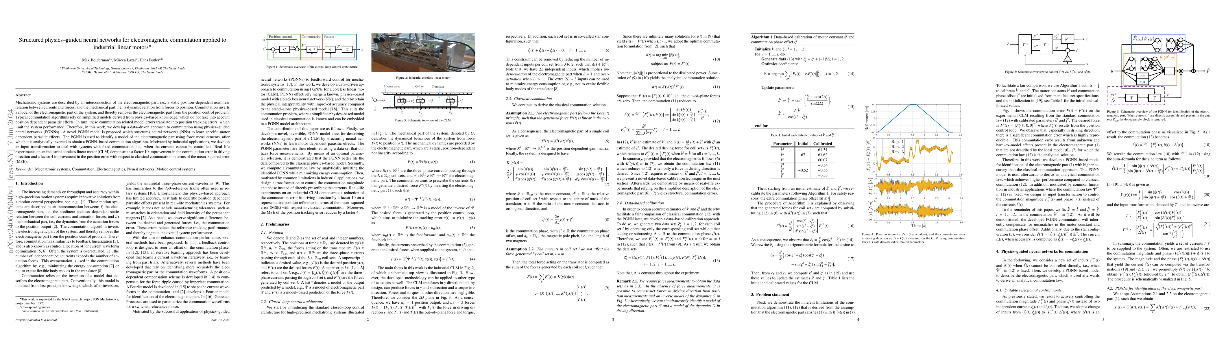 Thumbnail for Structured physics-guided neural networks for electromagnetic
  commutation applied to industrial linear motors