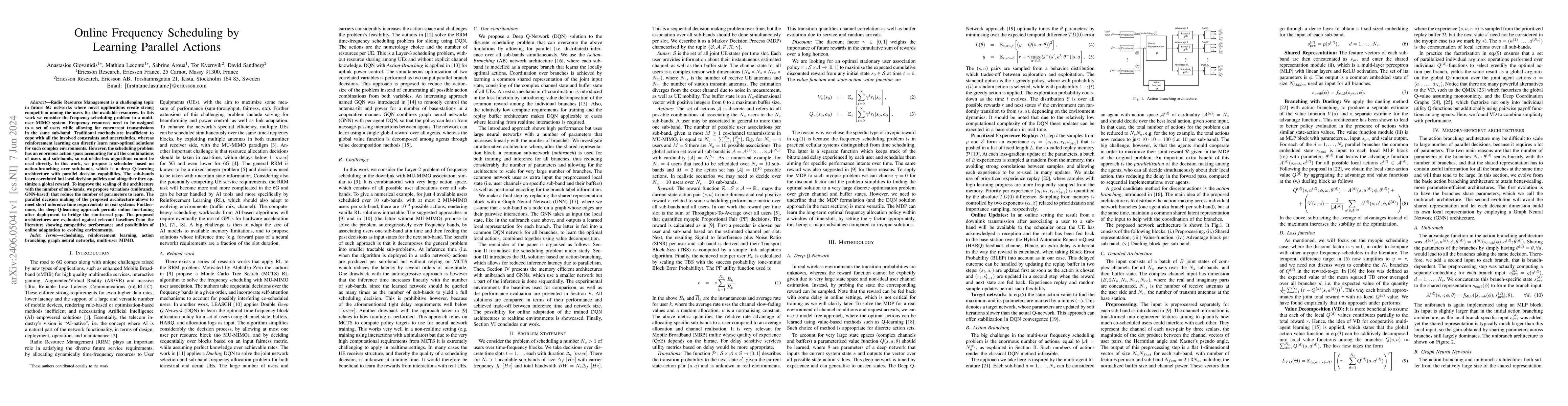 Thumbnail for Online Frequency Scheduling by Learning Parallel Actions