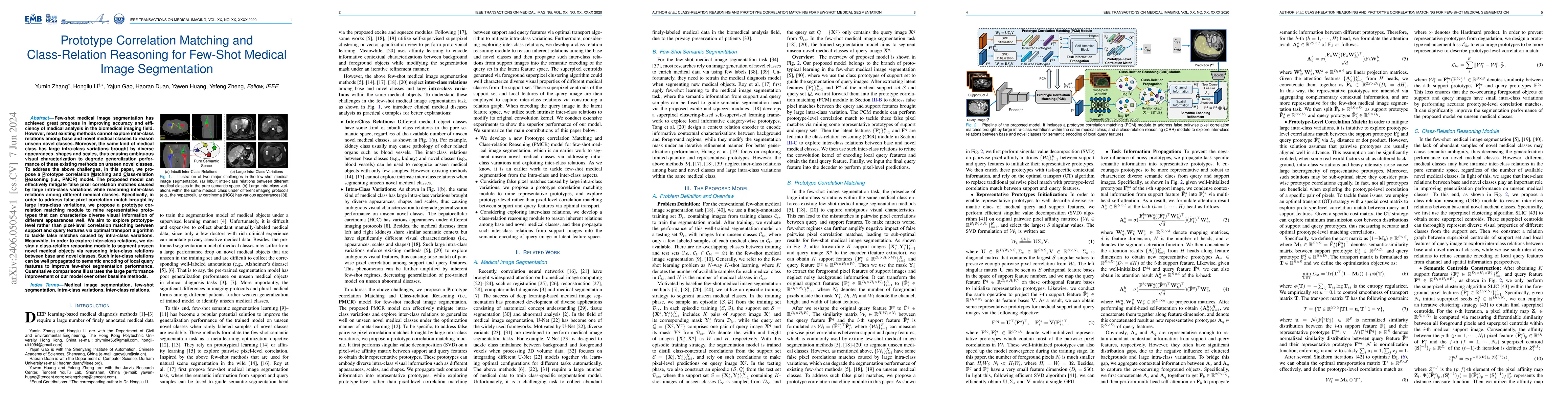 Thumbnail for Prototype Correlation Matching and Class-Relation Reasoning for Few-Shot
  Medical Image Segmentation