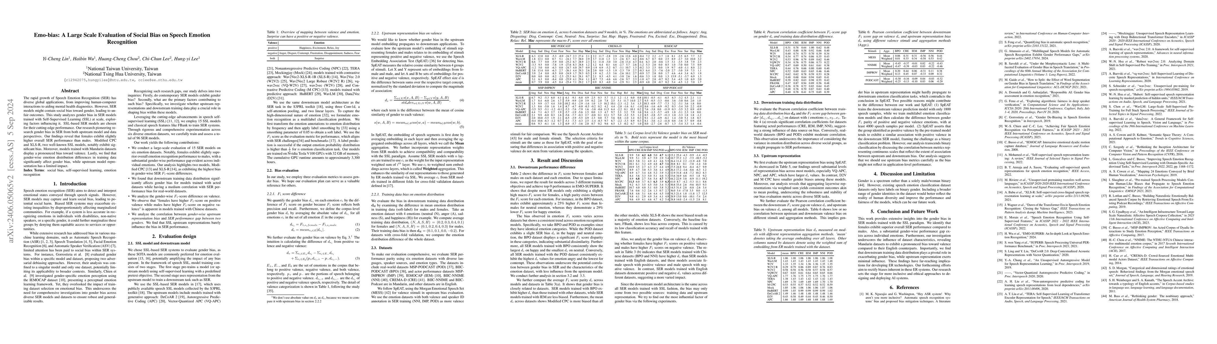 Thumbnail for Emo-bias: A Large Scale Evaluation of Social Bias on Speech Emotion
  Recognition