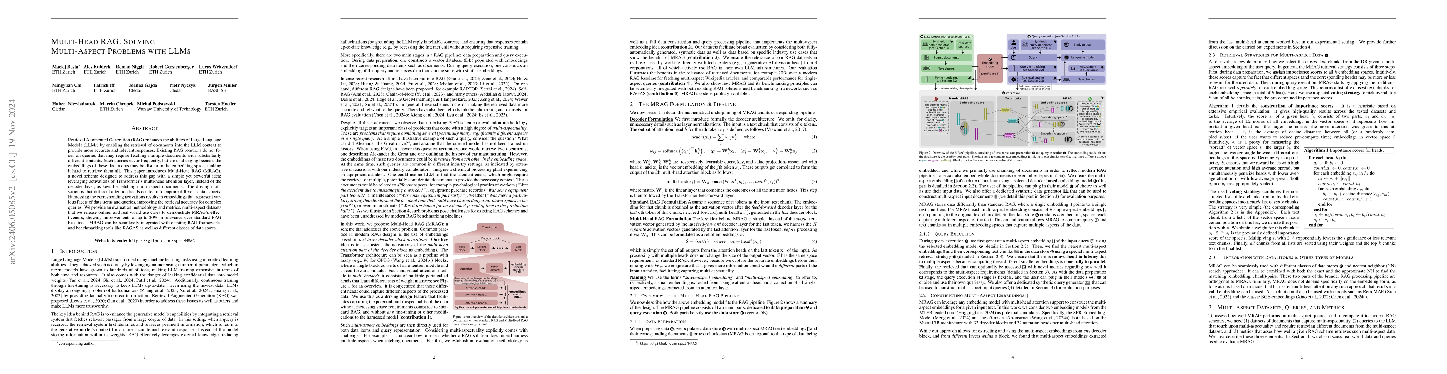 Thumbnail for Multi-Head RAG: Solving Multi-Aspect Problems with LLMs