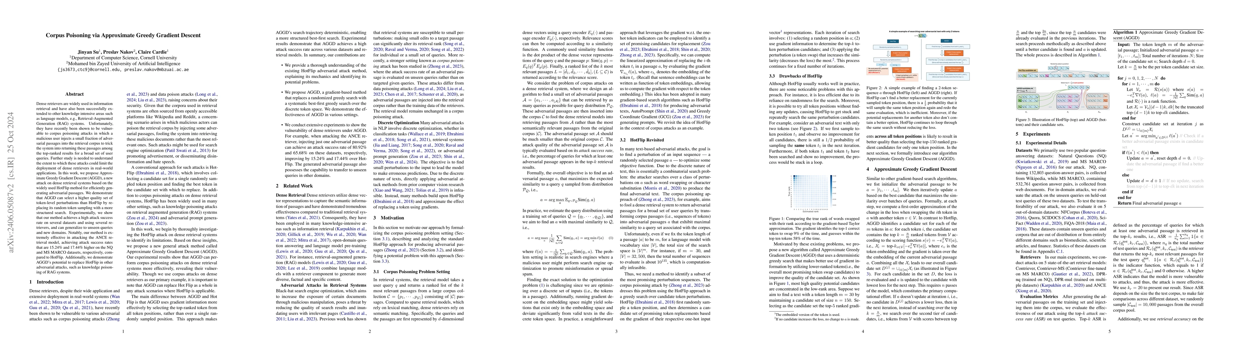 Thumbnail for Corpus Poisoning via Approximate Greedy Gradient Descent