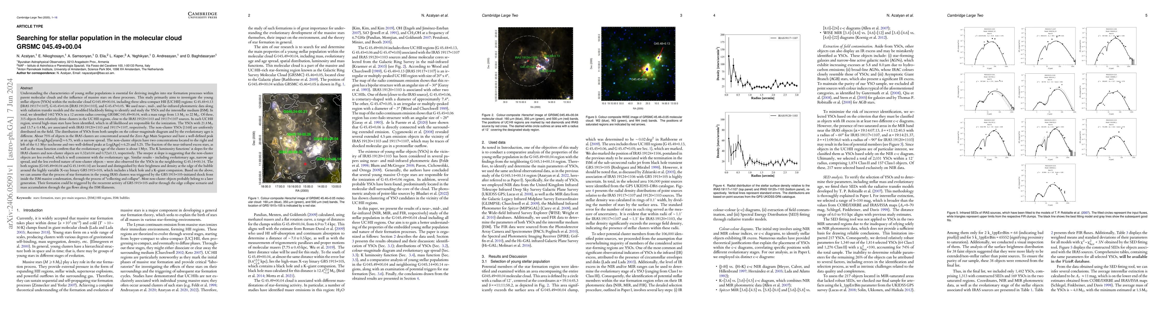 Thumbnail for Searching for stellar population in the molecular cloud GRSMC
  045.49+00.04