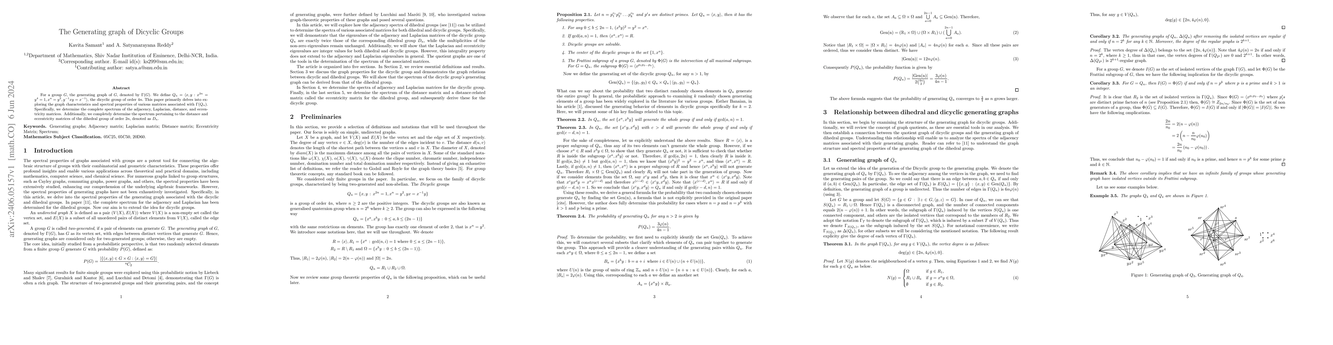 Thumbnail for The Generating graph of Dicyclic Groups