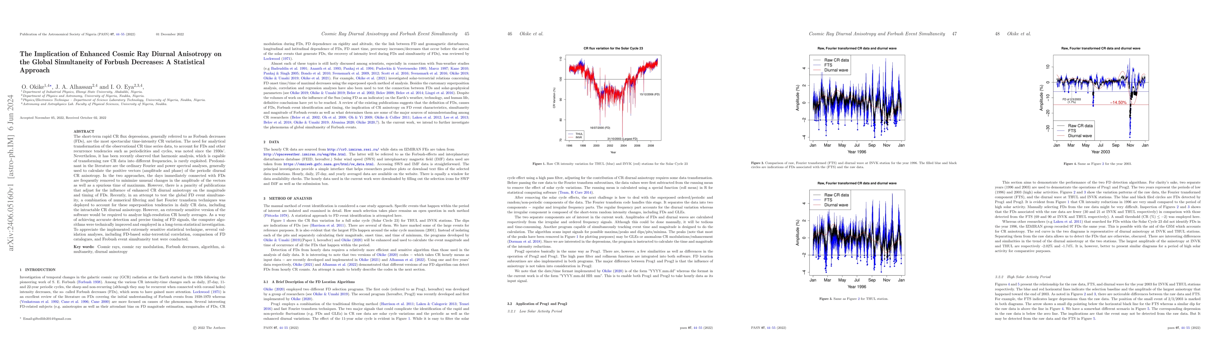 Thumbnail for The Implication of Enhanced Cosmic Ray Diurnal Anisotropy on the Global
  Simultaneity of Forbush Decreases: A Statistical Approach