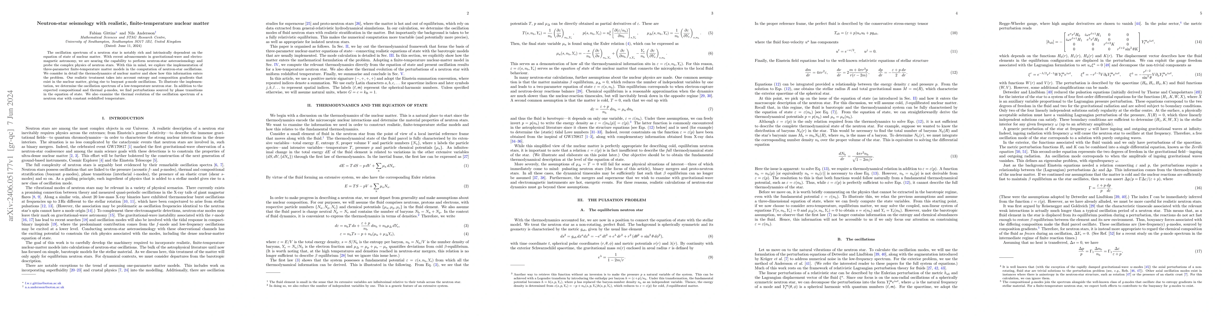Thumbnail for Neutron-star seismology with realistic, finite-temperature nuclear
  matter