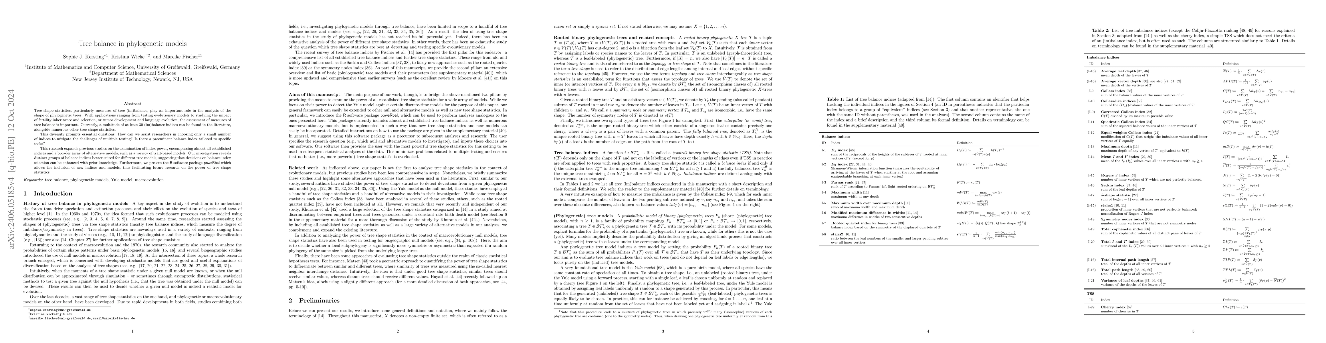 Thumbnail for Tree balance in phylogenetic models