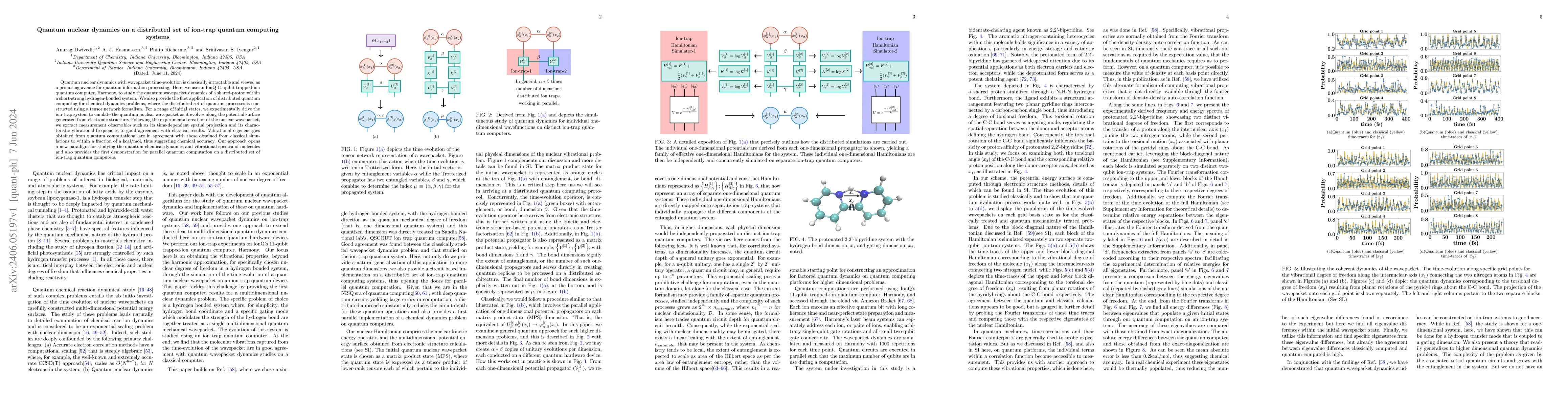 Thumbnail for Quantum nuclear dynamics on a distributed set of ion-trap quantum
  computing systems