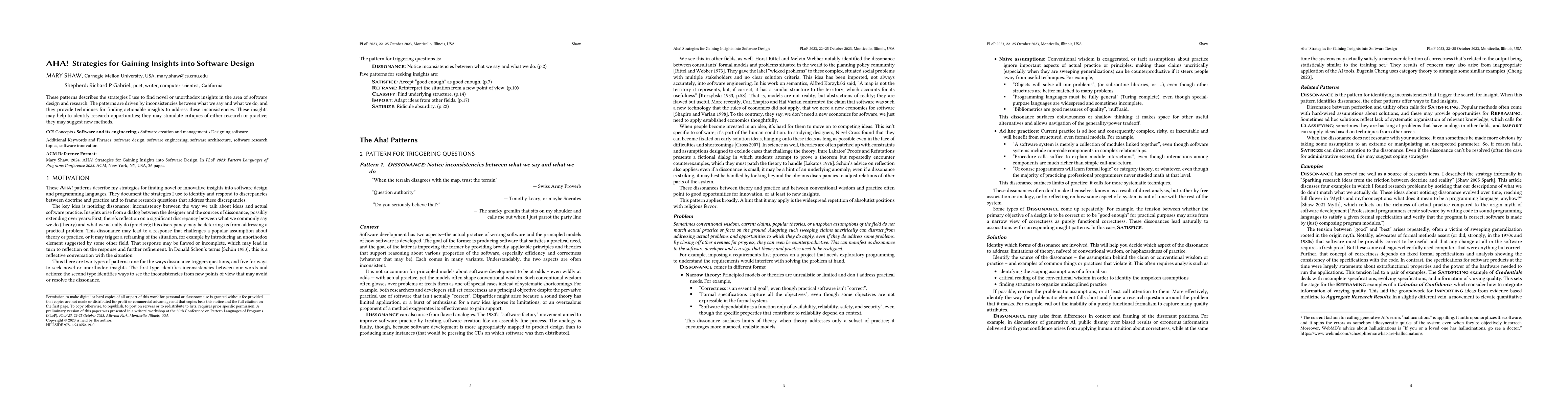 Thumbnail for AHA! Strategies for Gaining Insights into Software Design