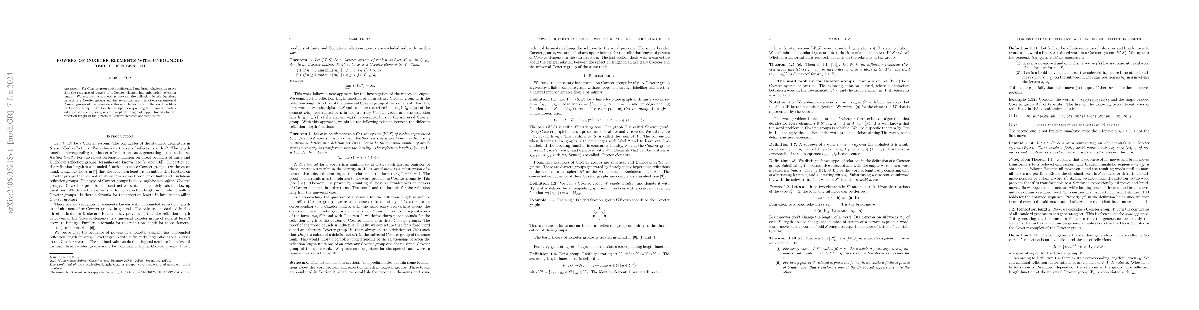 Thumbnail for Powers of Coxeter elements with unbounded reflection length