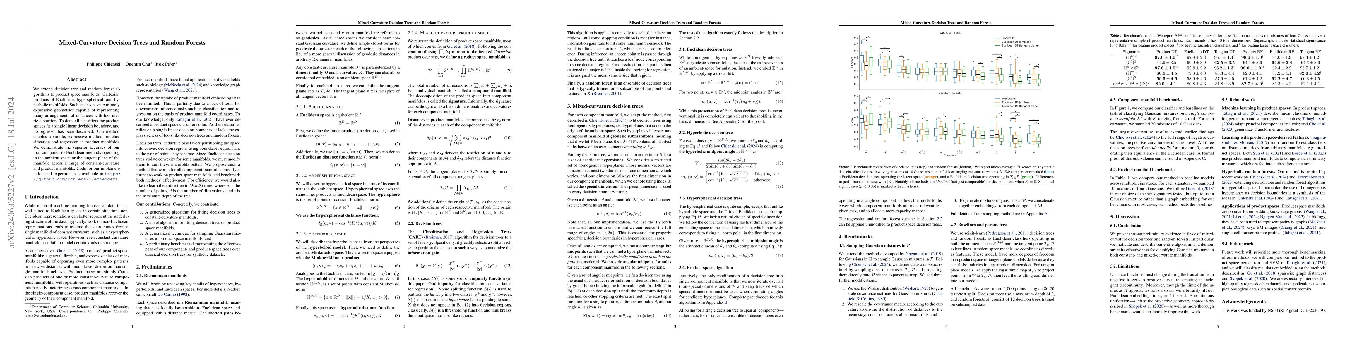 Thumbnail for Mixed-Curvature Decision Trees and Random Forests
