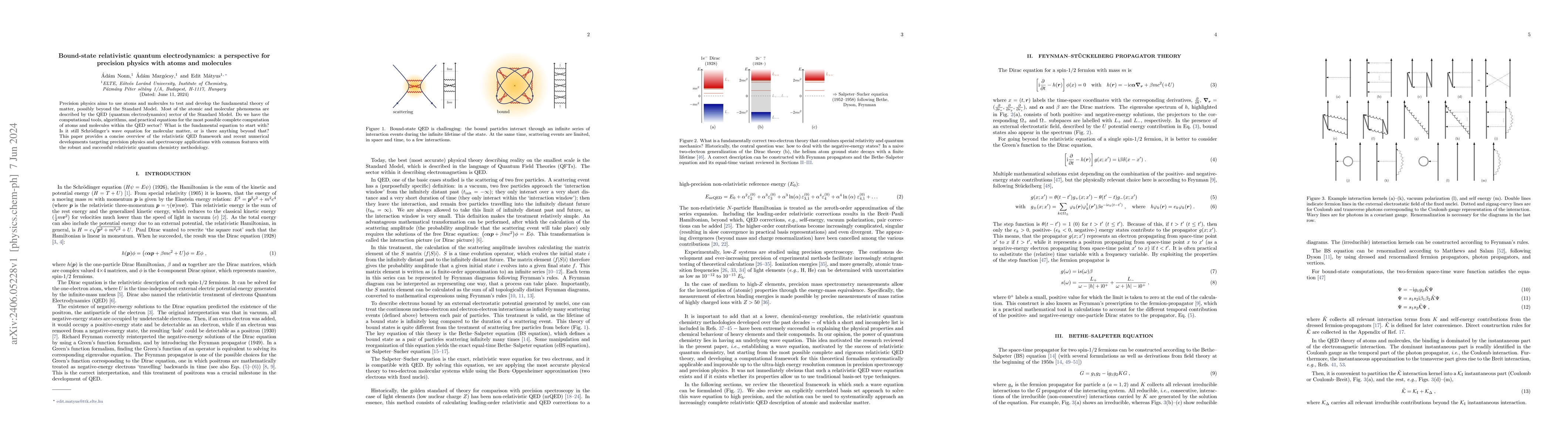 Thumbnail for Bound-state relativistic quantum electrodynamics: a perspective for
  precision physics with atoms and molecules