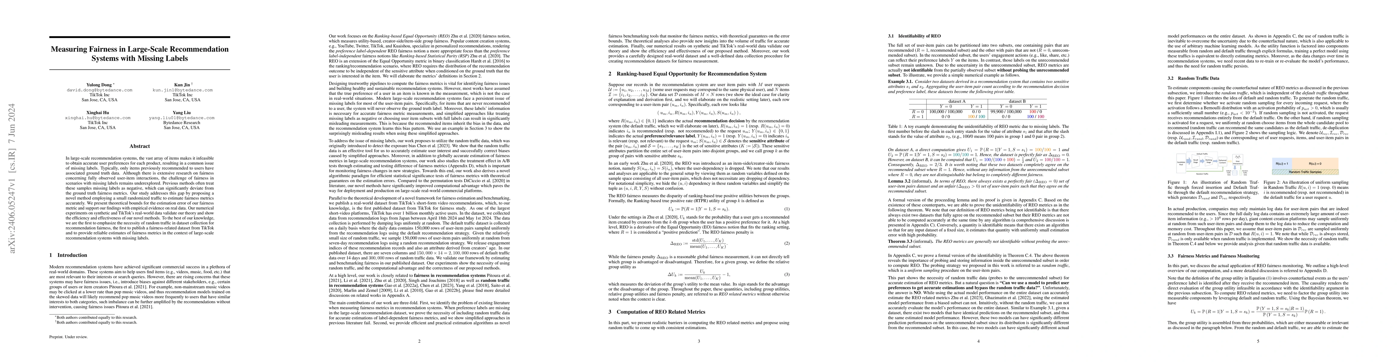 Thumbnail for Measuring Fairness in Large-Scale Recommendation Systems with Missing
  Labels