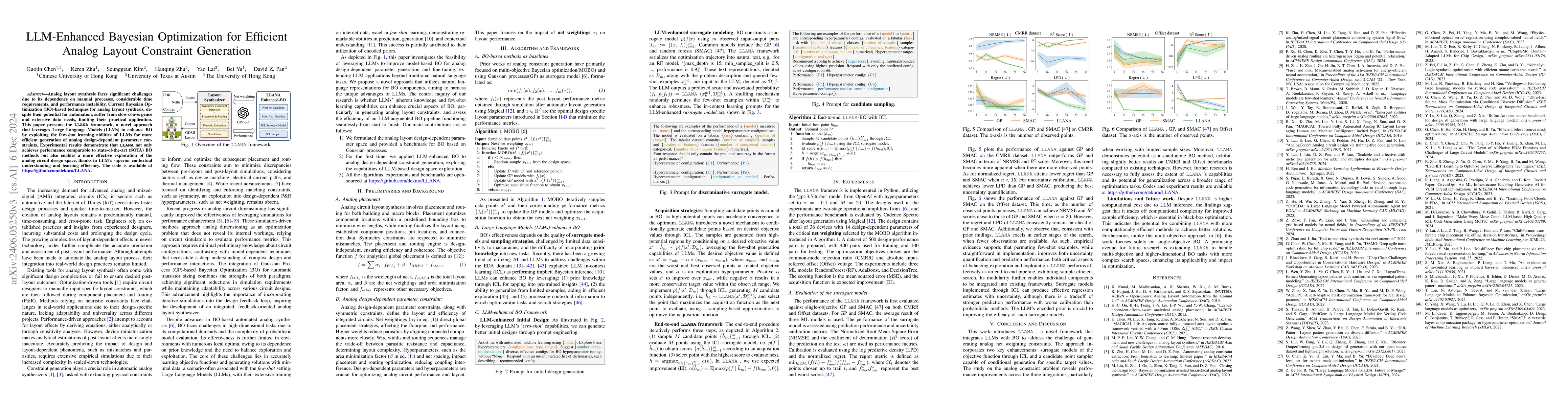 Thumbnail for LLM-Enhanced Bayesian Optimization for Efficient Analog Layout
  Constraint Generation