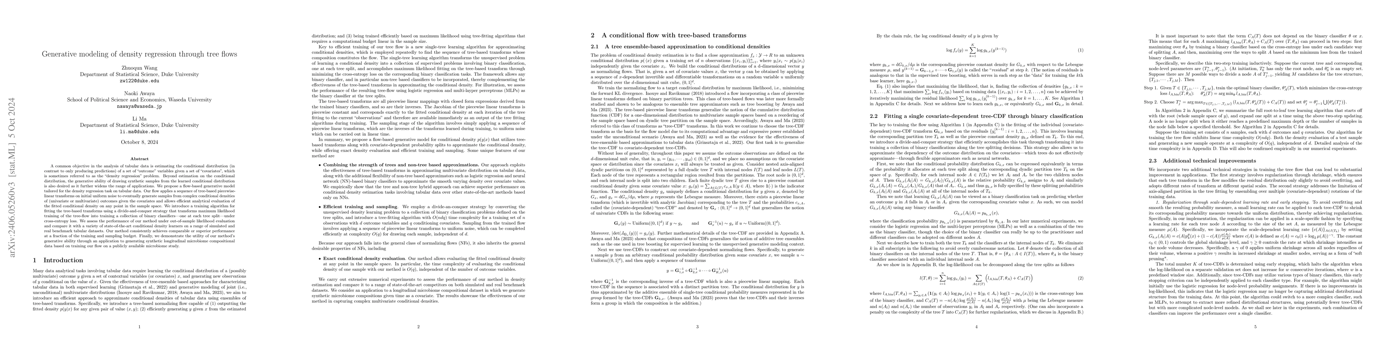Thumbnail for Generative modeling of density regression through tree flows