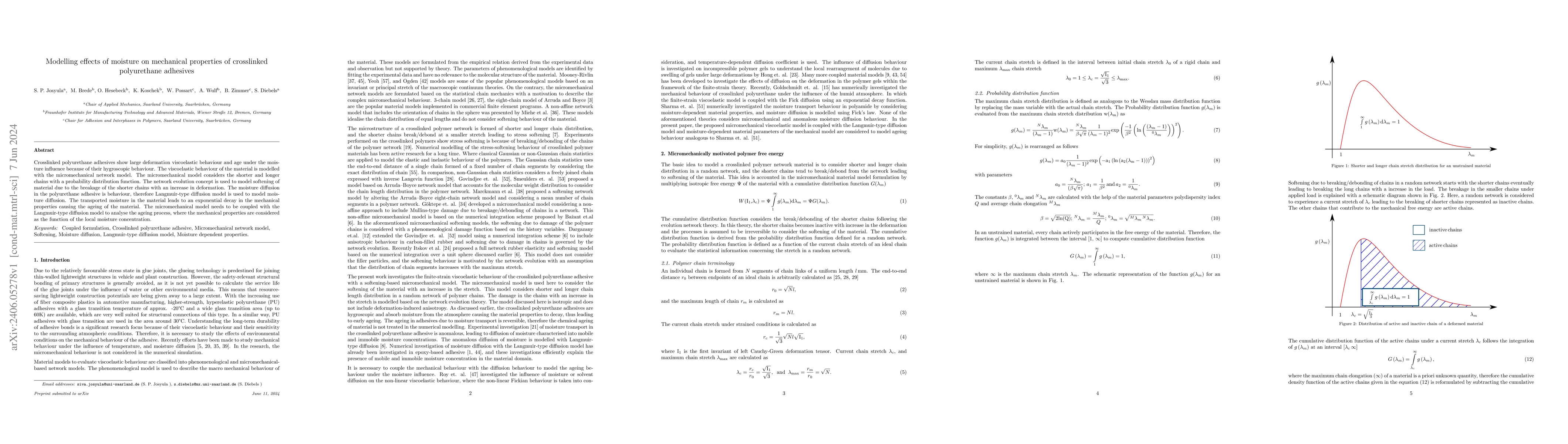 Thumbnail for Modelling effects of moisture on mechanical properties of crosslinked
  polyurethane adhesives