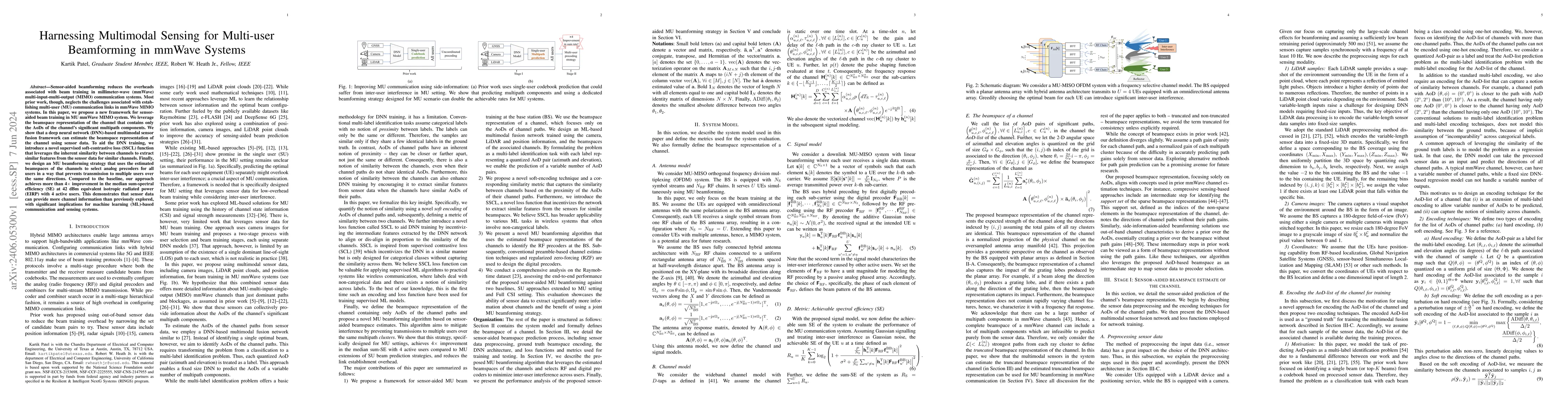 Thumbnail for Harnessing Multimodal Sensing for Multi-user Beamforming in mmWave
  Systems