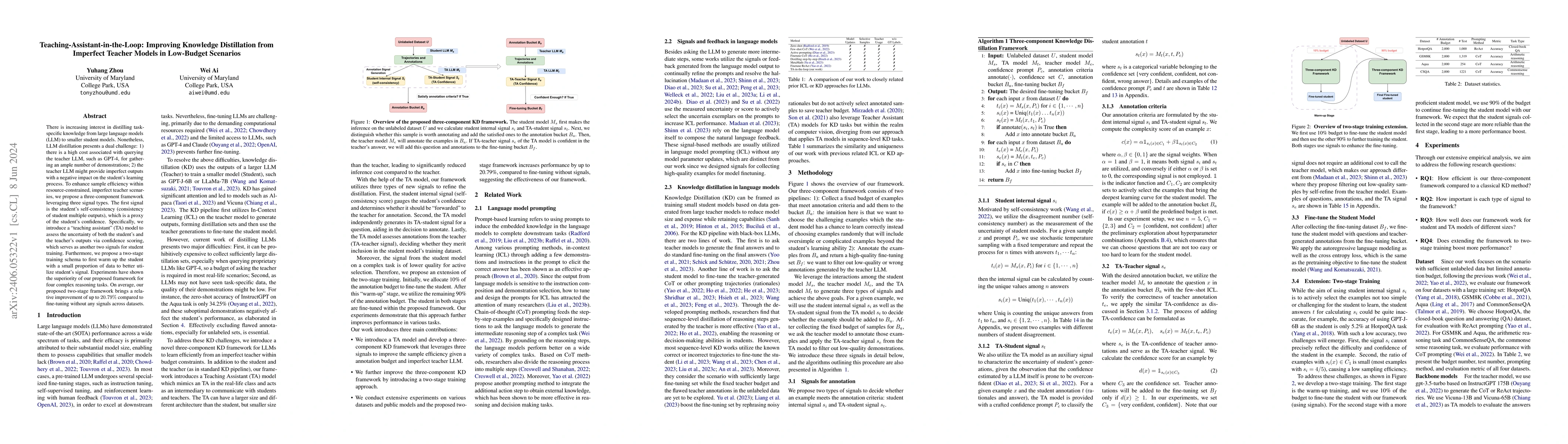 Thumbnail for Teaching-Assistant-in-the-Loop: Improving Knowledge Distillation from
  Imperfect Teacher Models in Low-Budget Scenarios