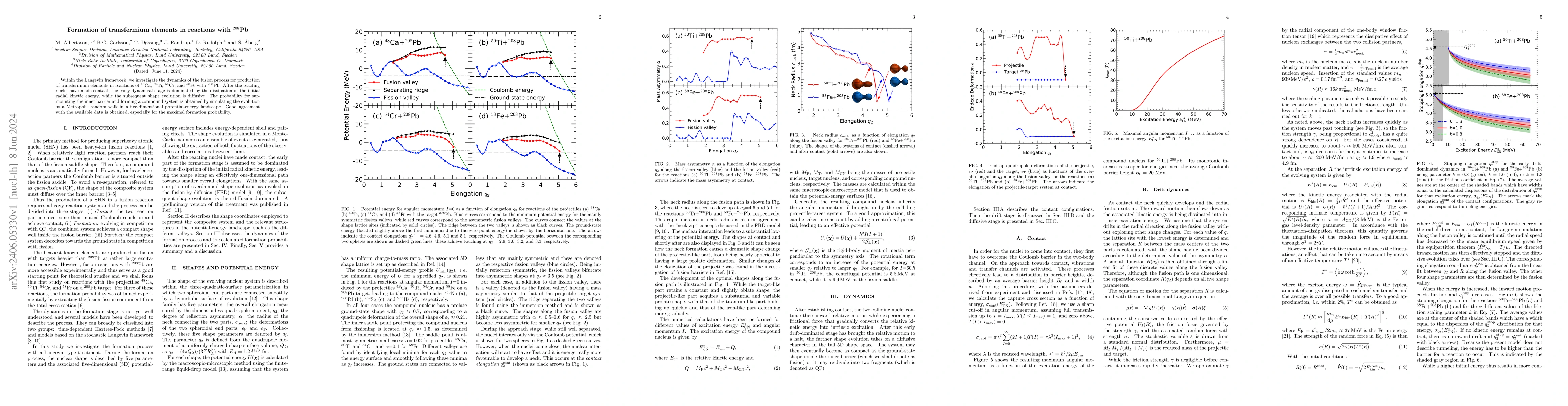 Thumbnail for Formation of transfermium elements in reactions with $^{208}$Pb