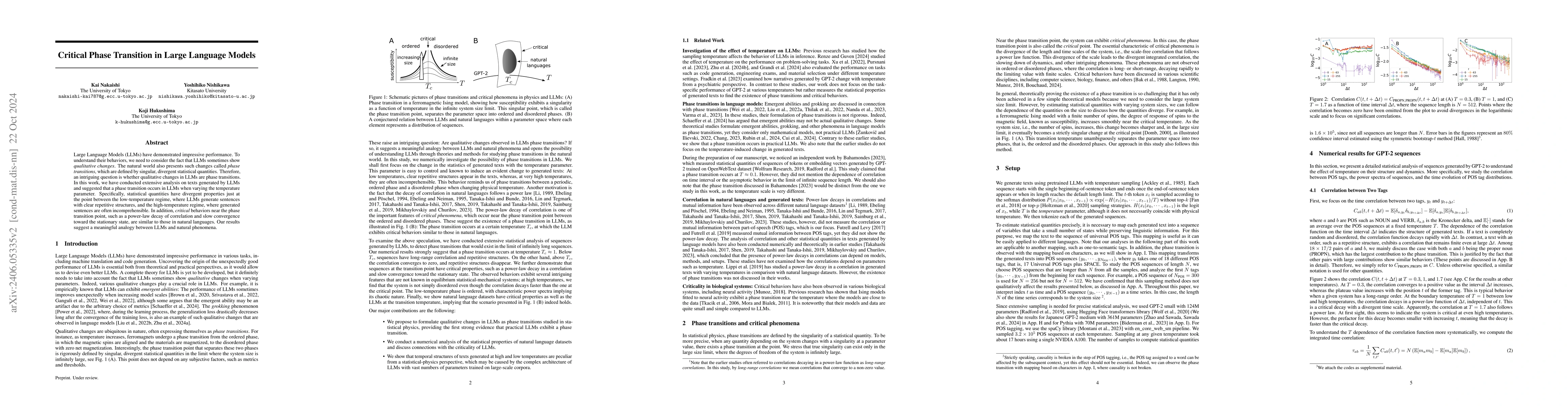 Thumbnail for Critical Phase Transition in a Large Language Model