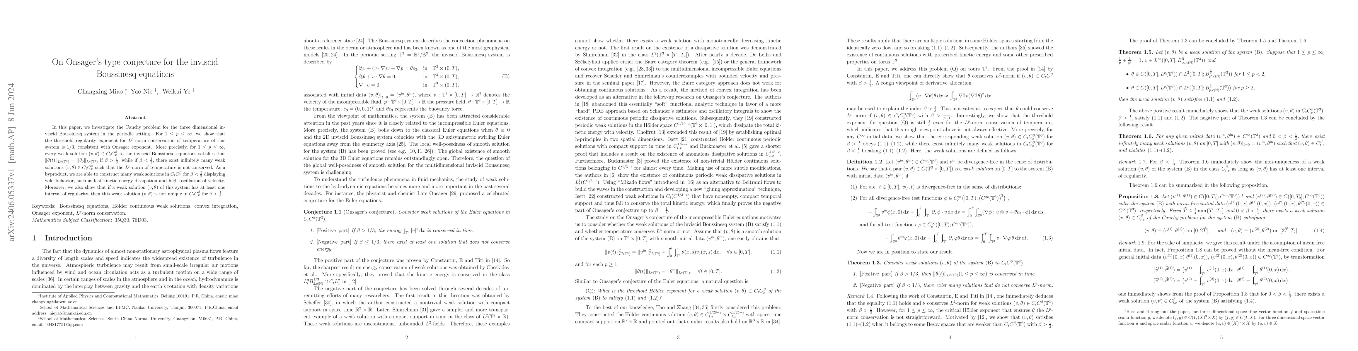 Thumbnail for On Onsager's type conjecture for the inviscid Boussinesq equations