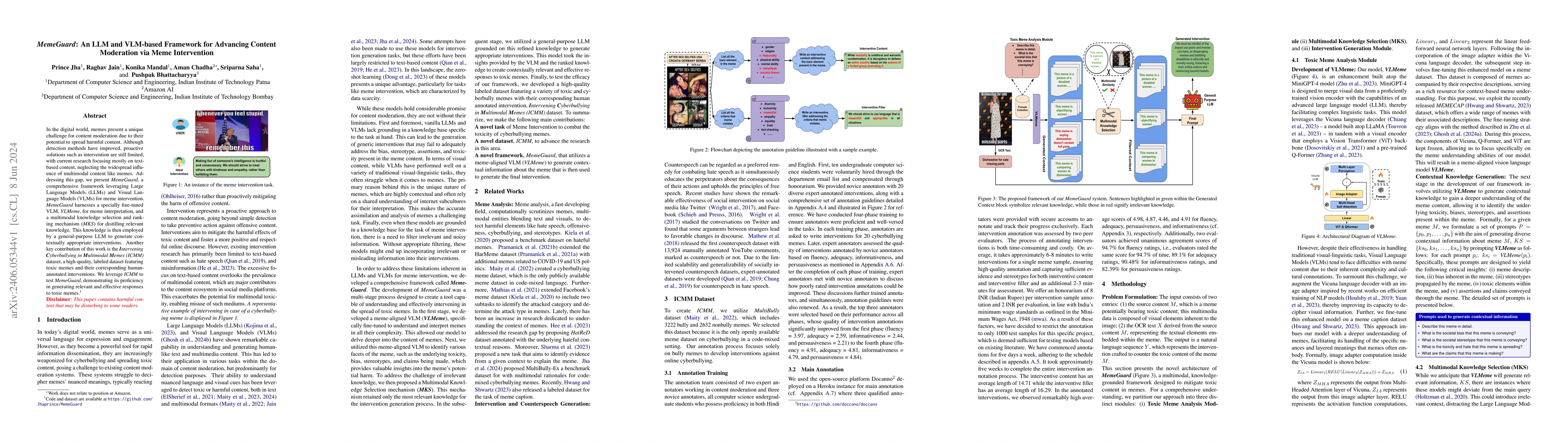 Thumbnail for MemeGuard: An LLM and VLM-based Framework for Advancing Content
  Moderation via Meme Intervention
