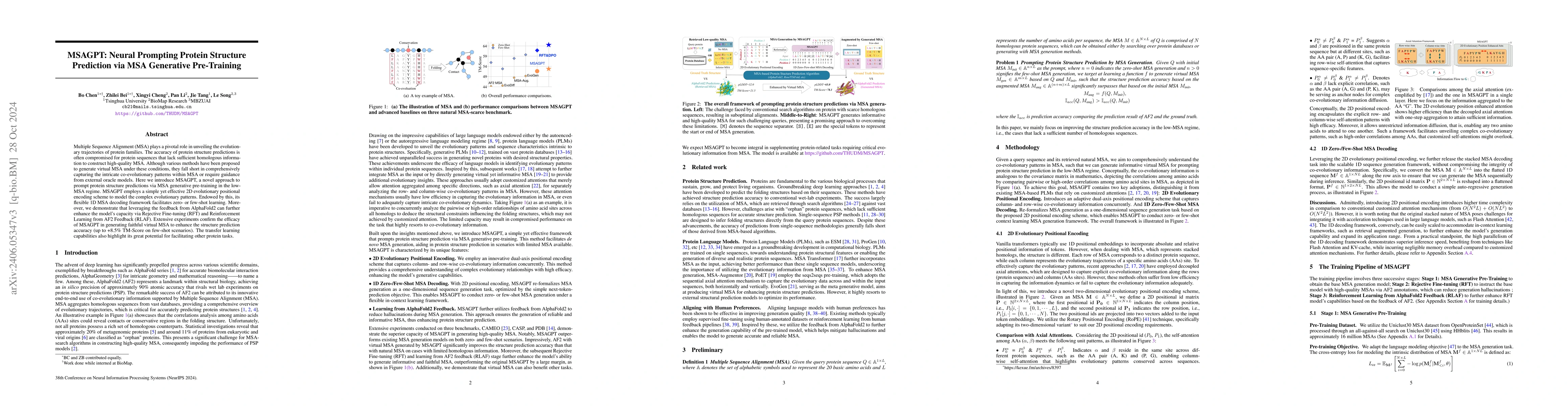 Thumbnail for MSAGPT: Neural Prompting Protein Structure Prediction via MSA Generative
  Pre-Training