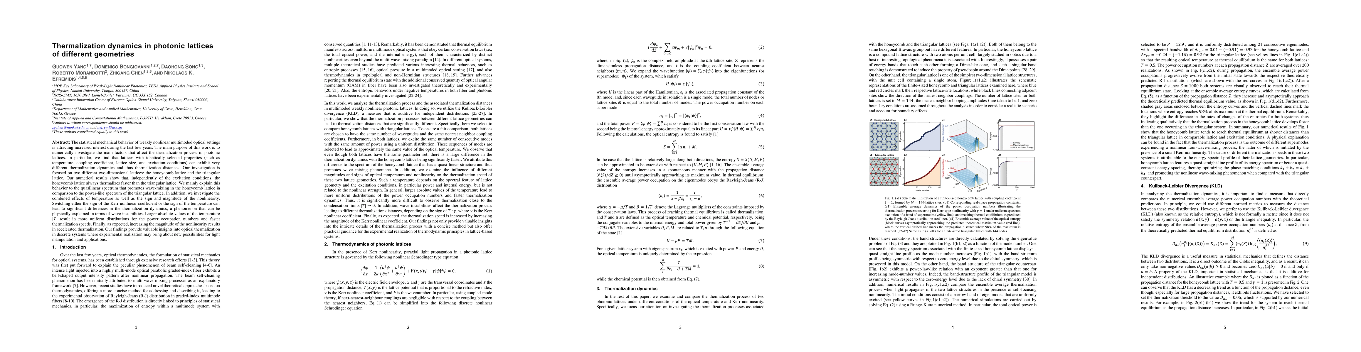 Thumbnail for Thermalization dynamics in photonic lattices of different geometries