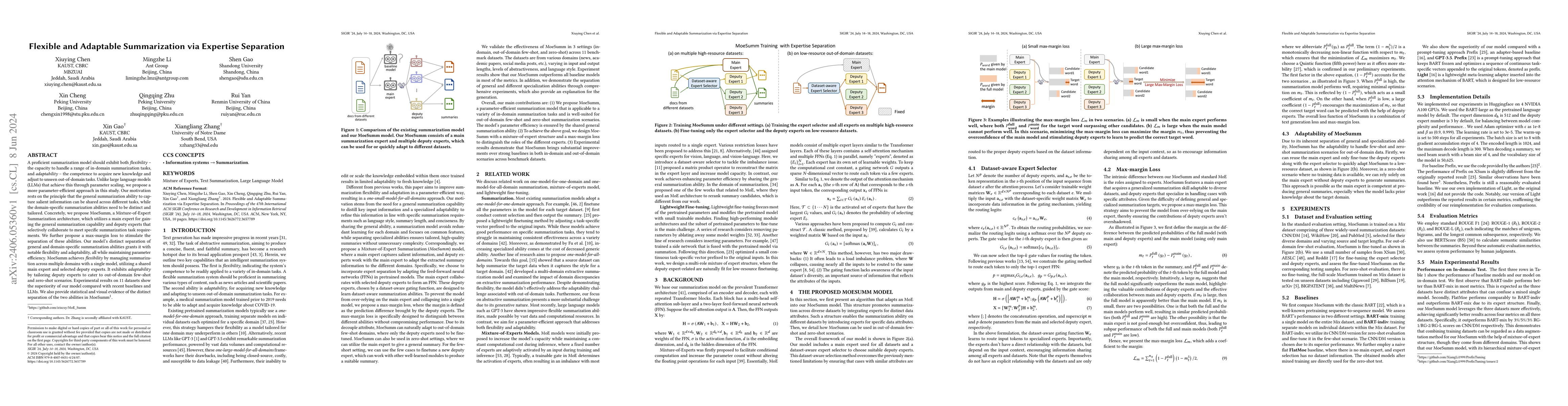 Thumbnail for Flexible and Adaptable Summarization via Expertise Separation