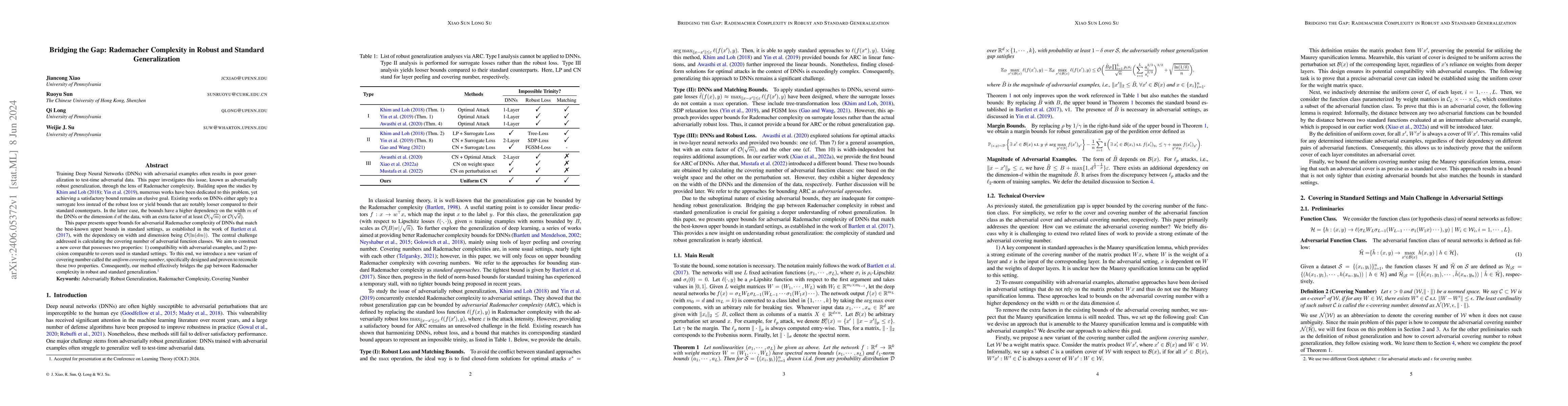 Thumbnail for Bridging the Gap: Rademacher Complexity in Robust and Standard
  Generalization