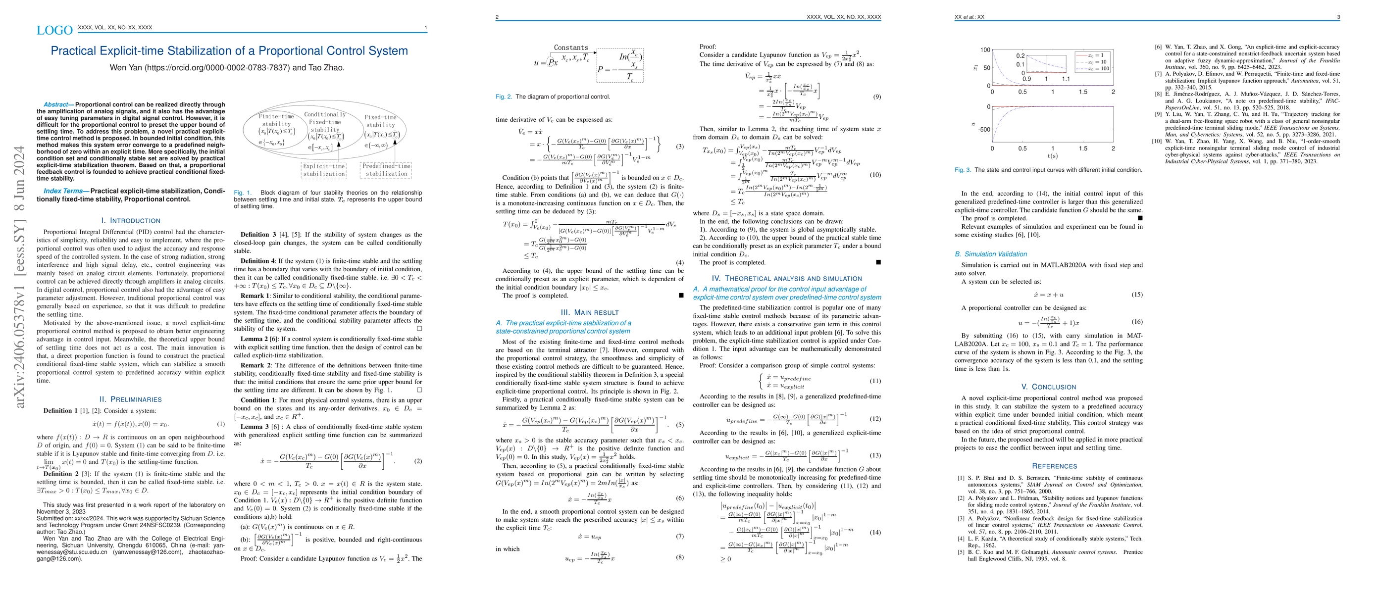 Thumbnail for Practical Explicit-time Stabilization of a Proportional Control System