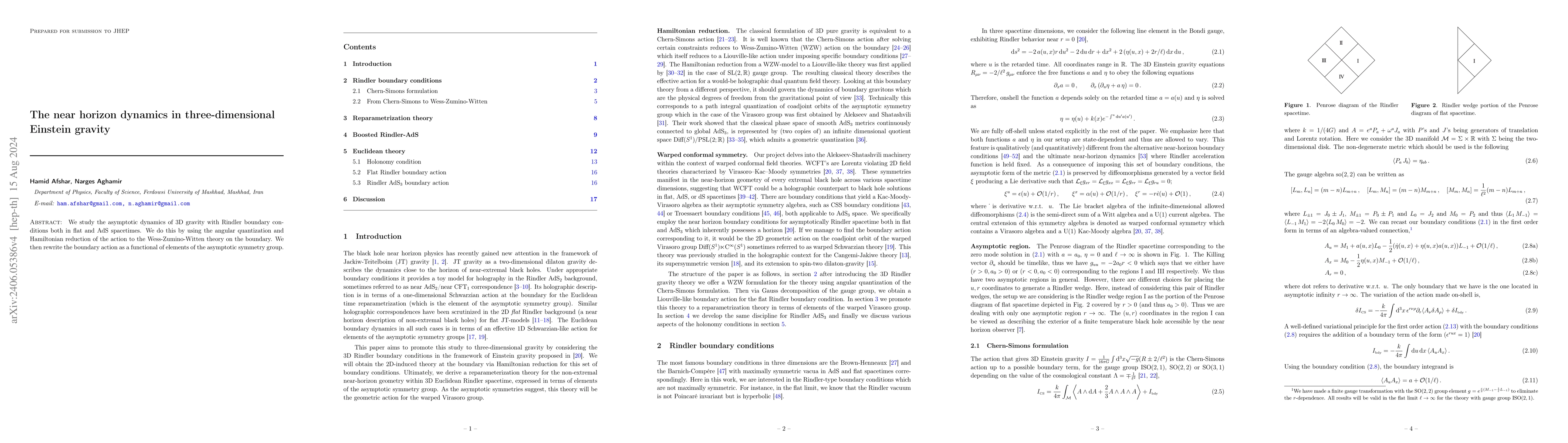 Thumbnail for The near horizon dynamics in three-dimensional Einstein gravity