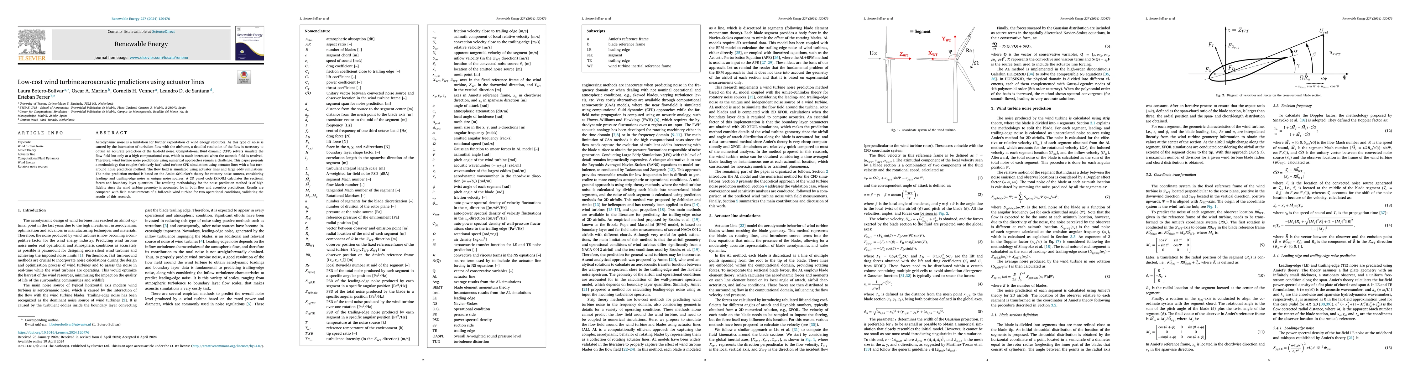 Thumbnail for Low-cost wind turbine aeroacoustic predictions using actuator lines