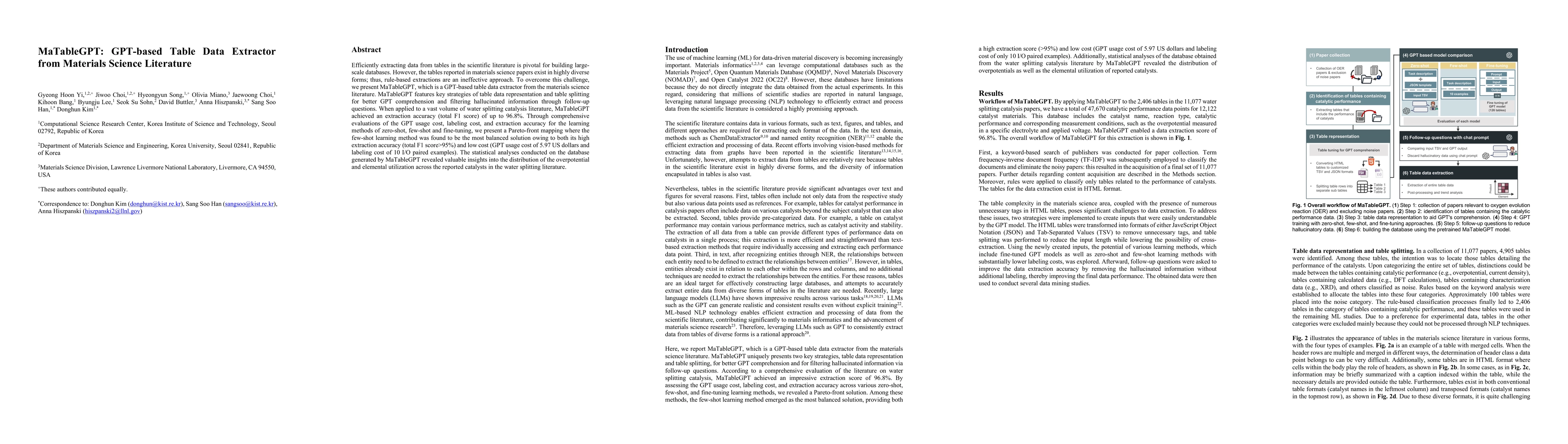 Thumbnail for MaTableGPT: GPT-based Table Data Extractor from Materials Science
  Literature