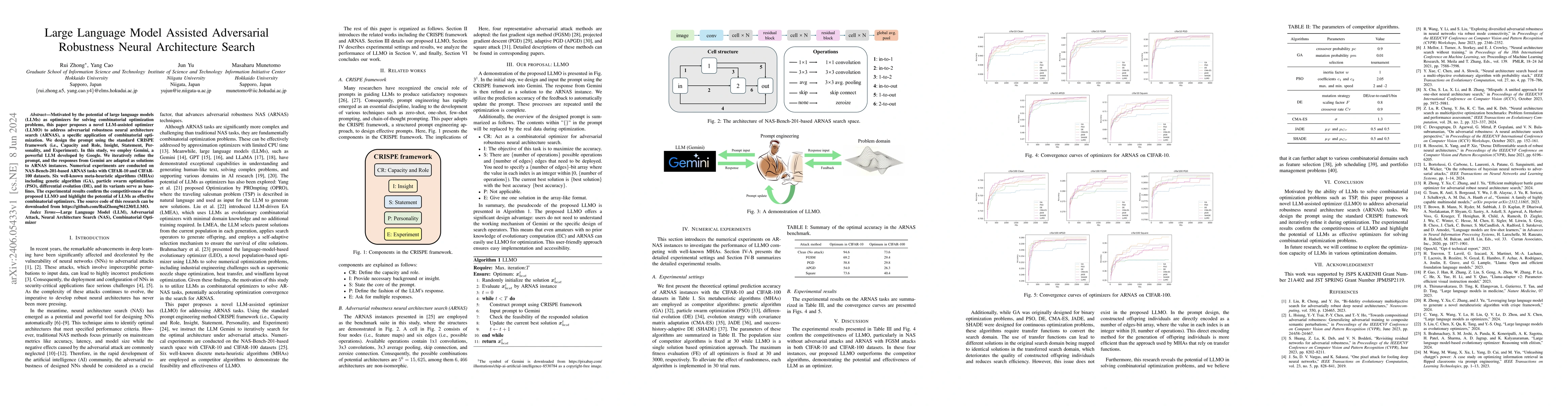Thumbnail for Large Language Model Assisted Adversarial Robustness Neural Architecture
  Search
