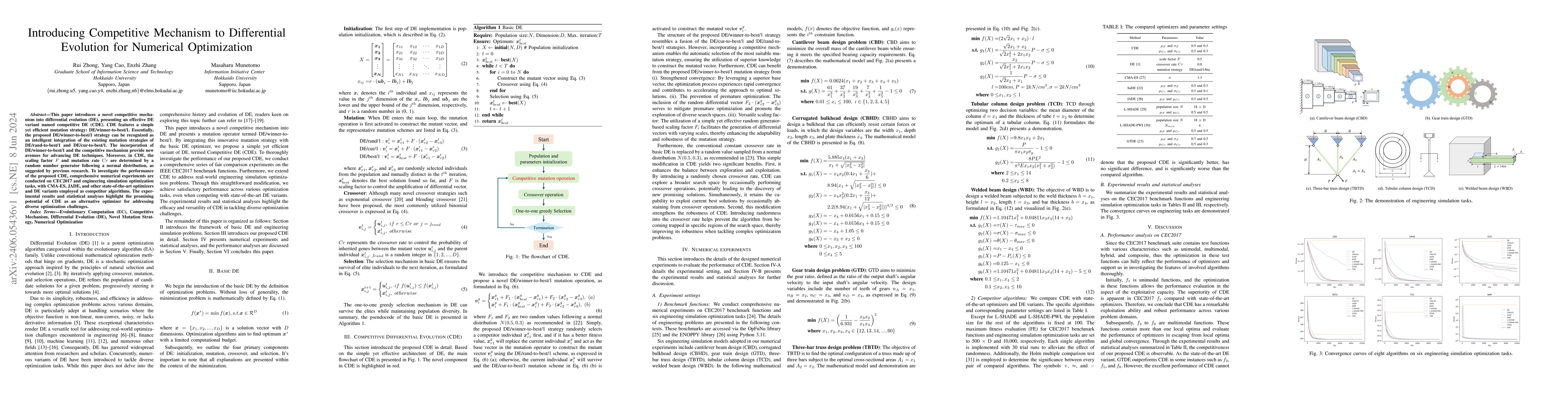 Thumbnail for Introducing Competitive Mechanism to Differential Evolution for
  Numerical Optimization