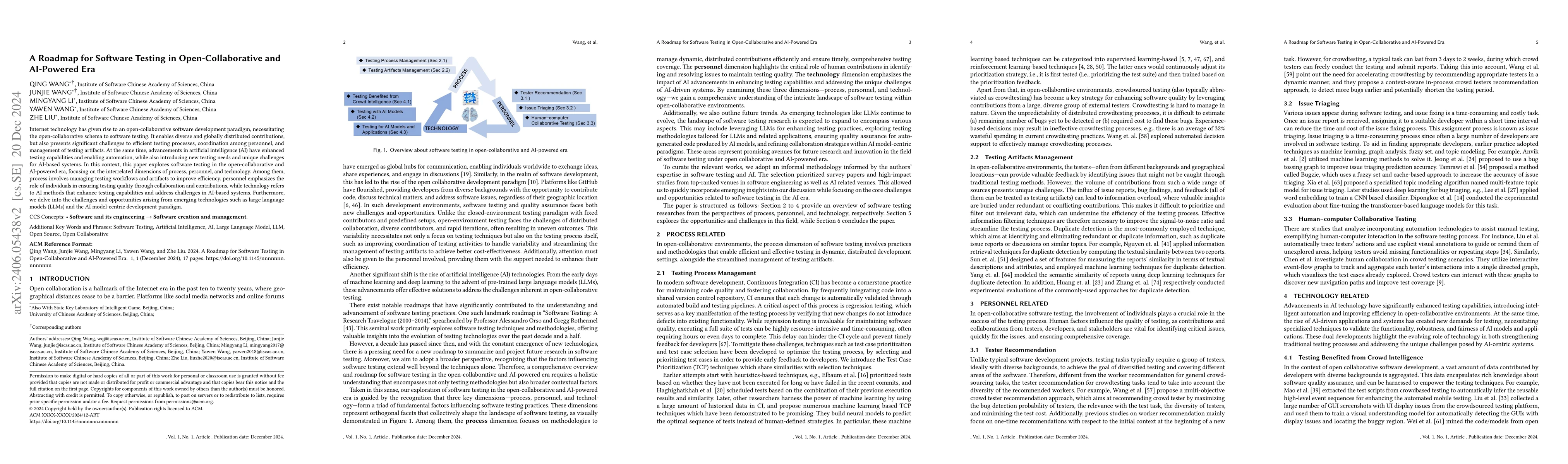 Thumbnail for A Roadmap for Software Testing in Open Collaborative Development
  Environments