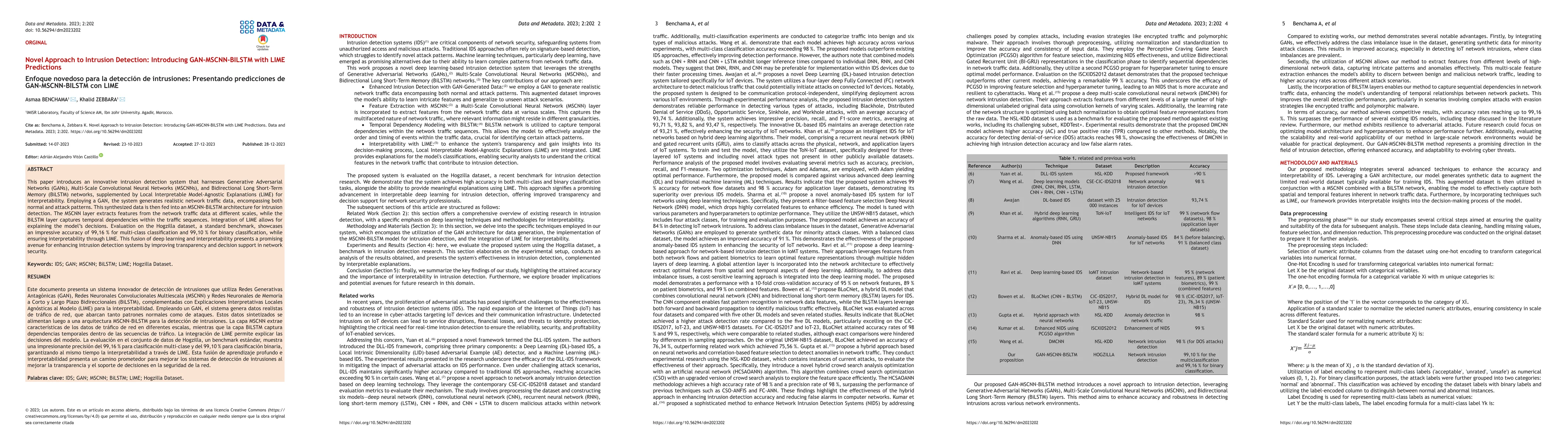 Thumbnail for Novel Approach to Intrusion Detection: Introducing GAN-MSCNN-BILSTM with
  LIME Predictions